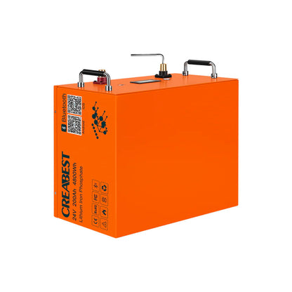 Creabest LiFePO4 24V 200Ah Anschlüsse Terminals für Österreich Installation