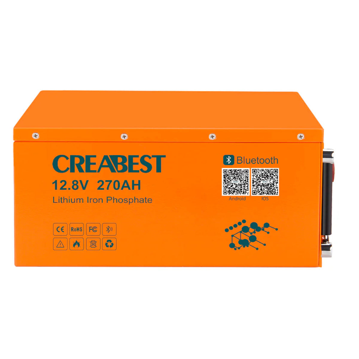 LiFePO4 12V 270Ah Batterie Frontansicht kompakt für Österreich