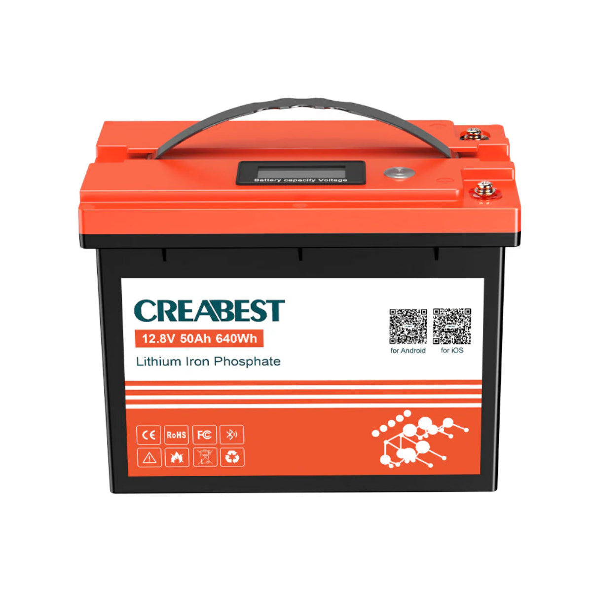 LiFePO4 Batterie 12V 50Ah mit Bluetooth-Modul kaufen Österreich – Lithium-Eisenphosphat Akku für Solaranlagen