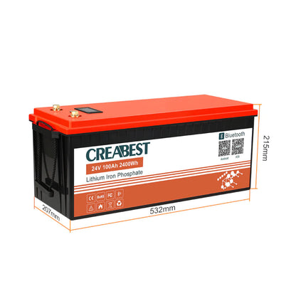 LiFePO4 24V 100Ah Perspektivansicht Bluetooth Premium für Österreich