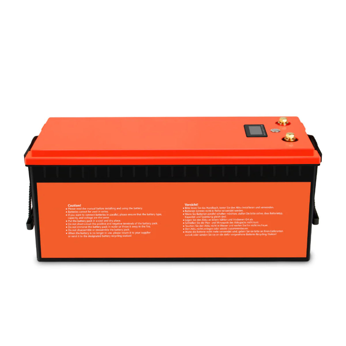 LiFePO4 24V 100Ah Seitenansicht Bluetooth kompakt für Österreich Van
