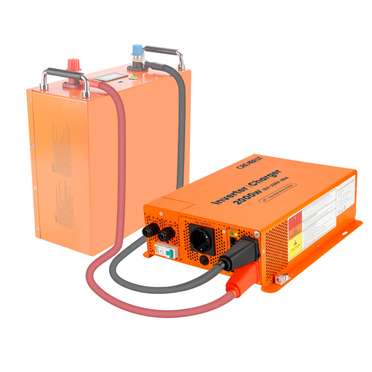 Wechselrichter 2000W Anschlüsse Seitenansicht mit 80A Charger Funktion